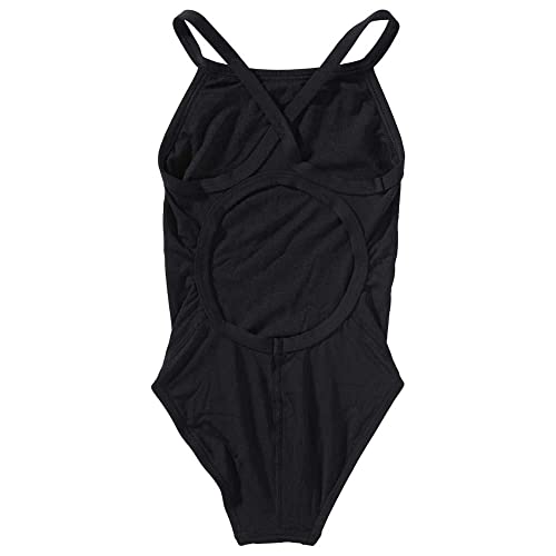 TYR Sport Girls' Solid Durafast Diamondback Swim Suit (Black, 24) - Image 2