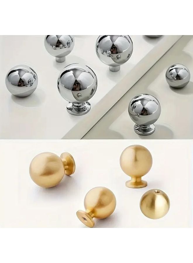 6pcs Gold Cabinet Knobs Ball With Base Single Hole Drawer Pulls Kitchen Bathroom Hardware - Image 1