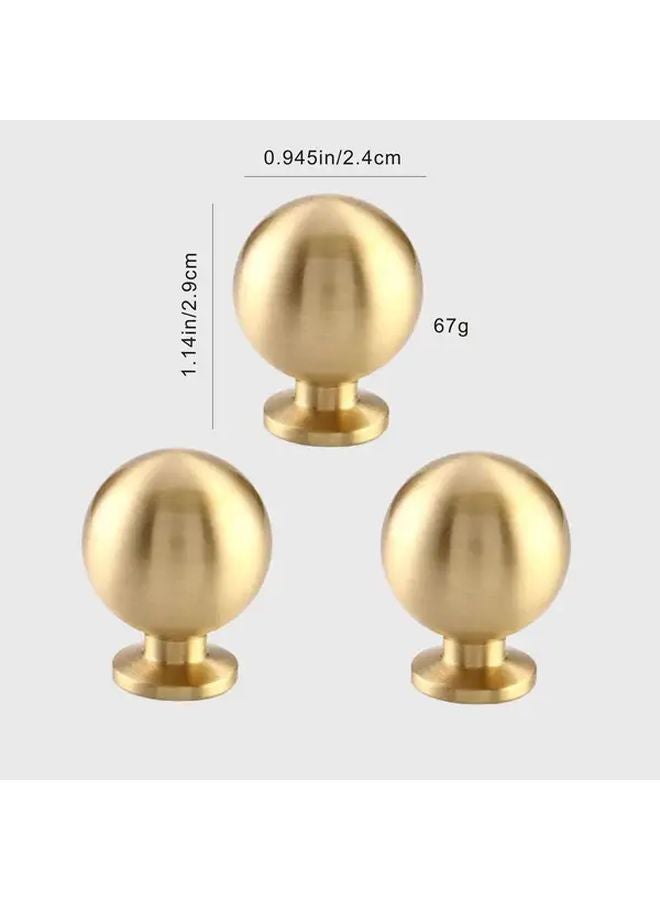 6pcs Gold Cabinet Knobs Ball With Base Single Hole Drawer Pulls Kitchen Bathroom Hardware - Image 3