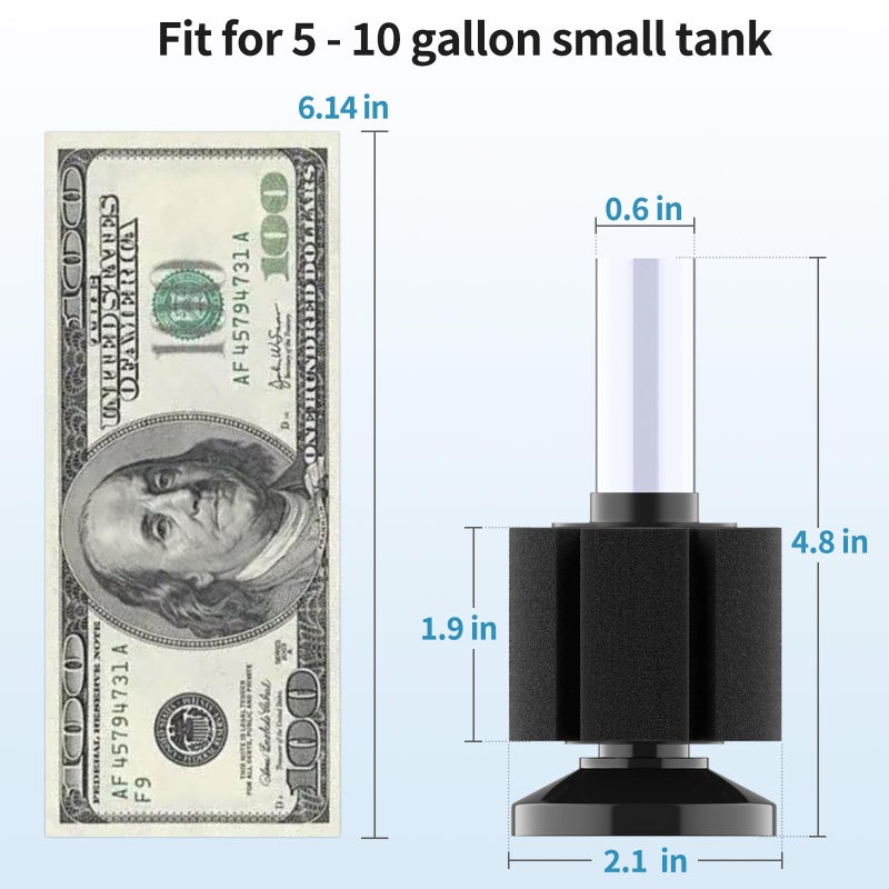 Pawfly 3 Pack Aquarium Sponge Filter Quiet Betta Fry Shrimp and Small Fish Foam Filter for Tiny Fish Tank up to 10 Gallon - Image 4