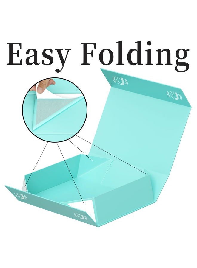 PSHVYM Gift Boxes with Lids, 11.5x7.8x3 In Turquoise Gift Box for Presents Magnetic Closure for T-Shirts, Gloves, Scarves, Books, Baby Clothes, Robes Clothing Gift Wrap, Contains Card, Ribbon - Image 3