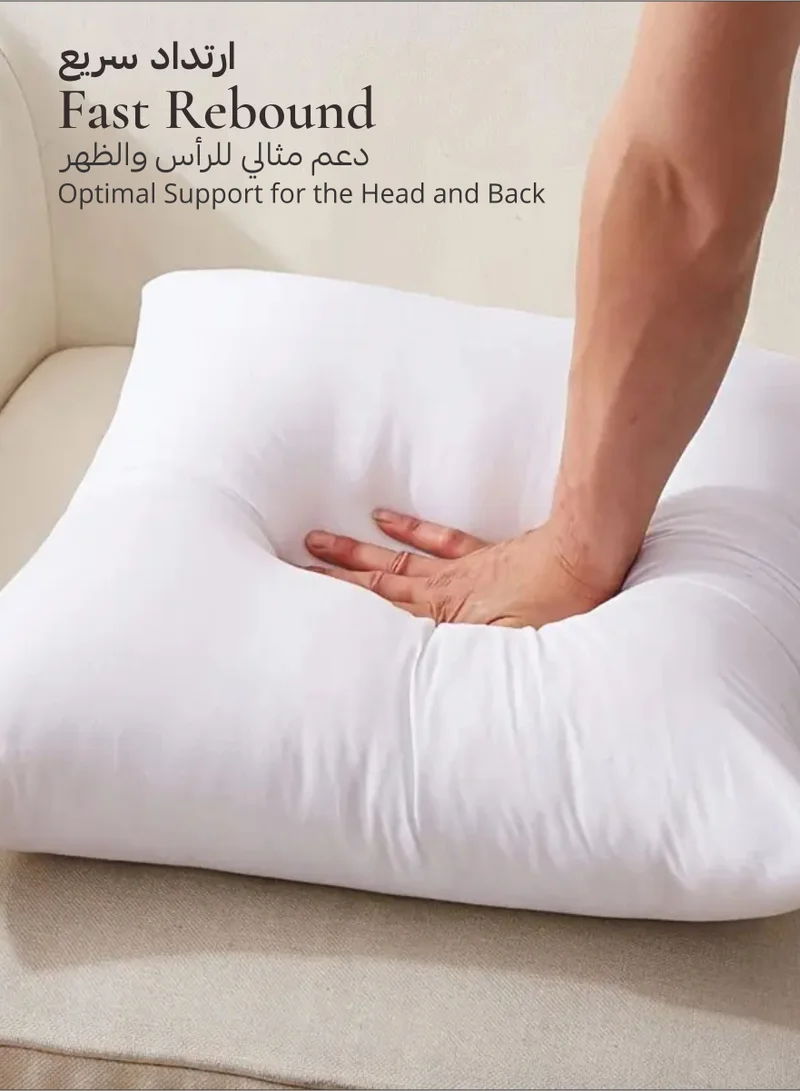 Donetella Cushion Insert 1-Piece 45x45cm inch Soft Brushed Microfiber Throw Pillow Insert, Perfect Support Ideal For Sofas, Chair and Couch, White