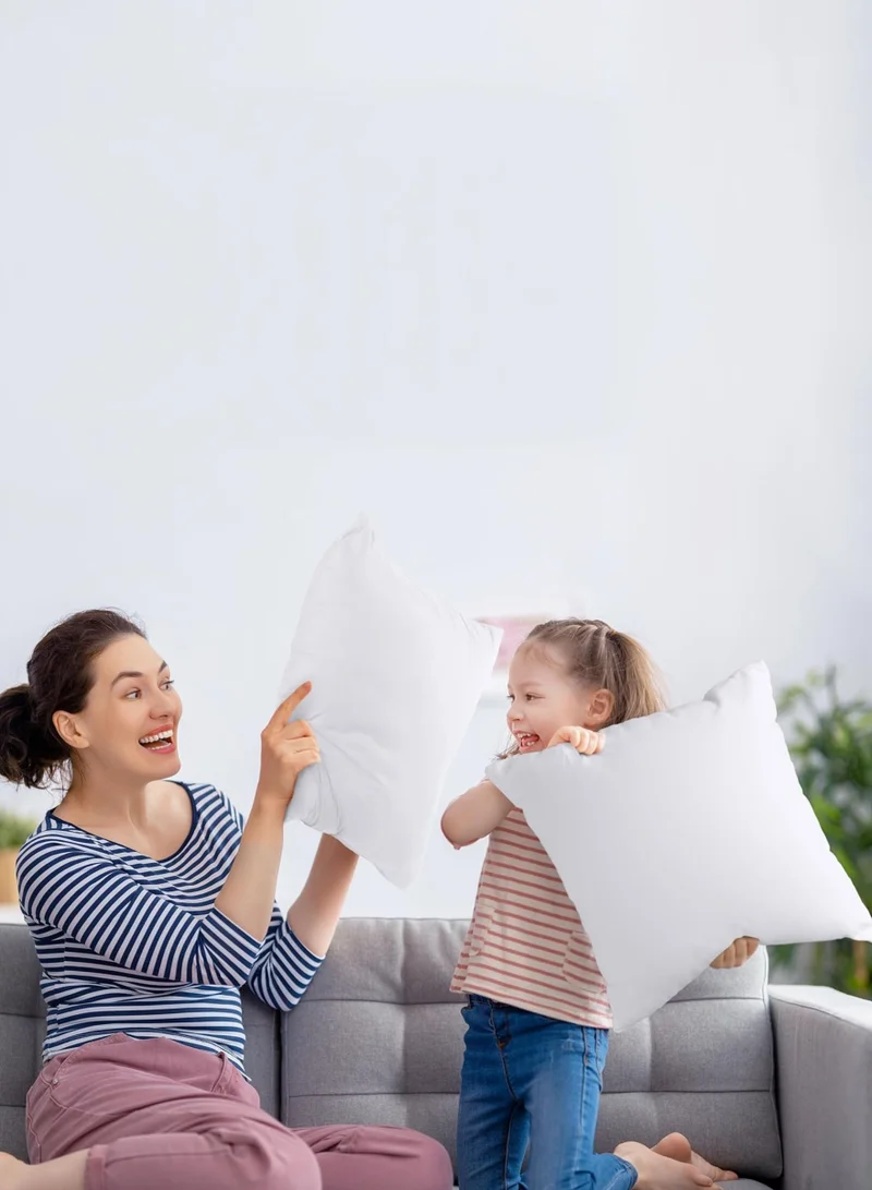 Donetella Cushion Insert 1-Piece 45x45cm inch Soft Brushed Microfiber Throw Pillow Insert, Perfect Support Ideal For Sofas, Chair and Couch, White