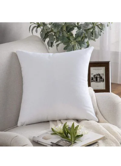 Donetella Cushion Insert 1-Piece 45x45cm inch Soft Brushed Microfiber Throw Pillow Insert, Perfect Support Ideal For Sofas, Chair and Couch, White