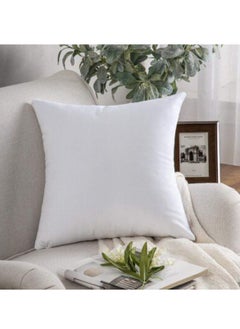 Donetella Cushion Insert 1-Piece 45x45cm inch Soft Brushed Microfiber Throw Pillow Insert, Perfect Support Ideal For Sofas, Chair and Couch, White  - Image 1
