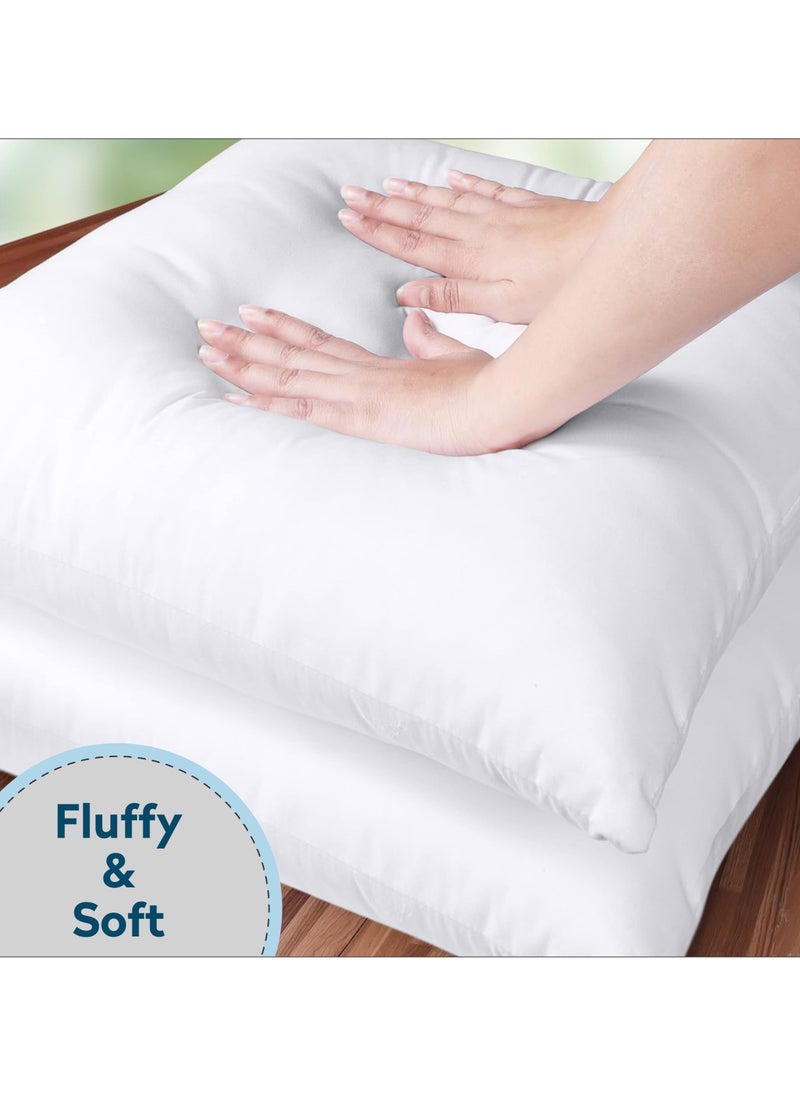 Donetella - Cushion Insert 1-Piece 45x45cm inch Soft Brushed Microfiber Throw Pillow Insert, Perfect Support Ideal For Sofas, Chair and Couch, White - Image 1