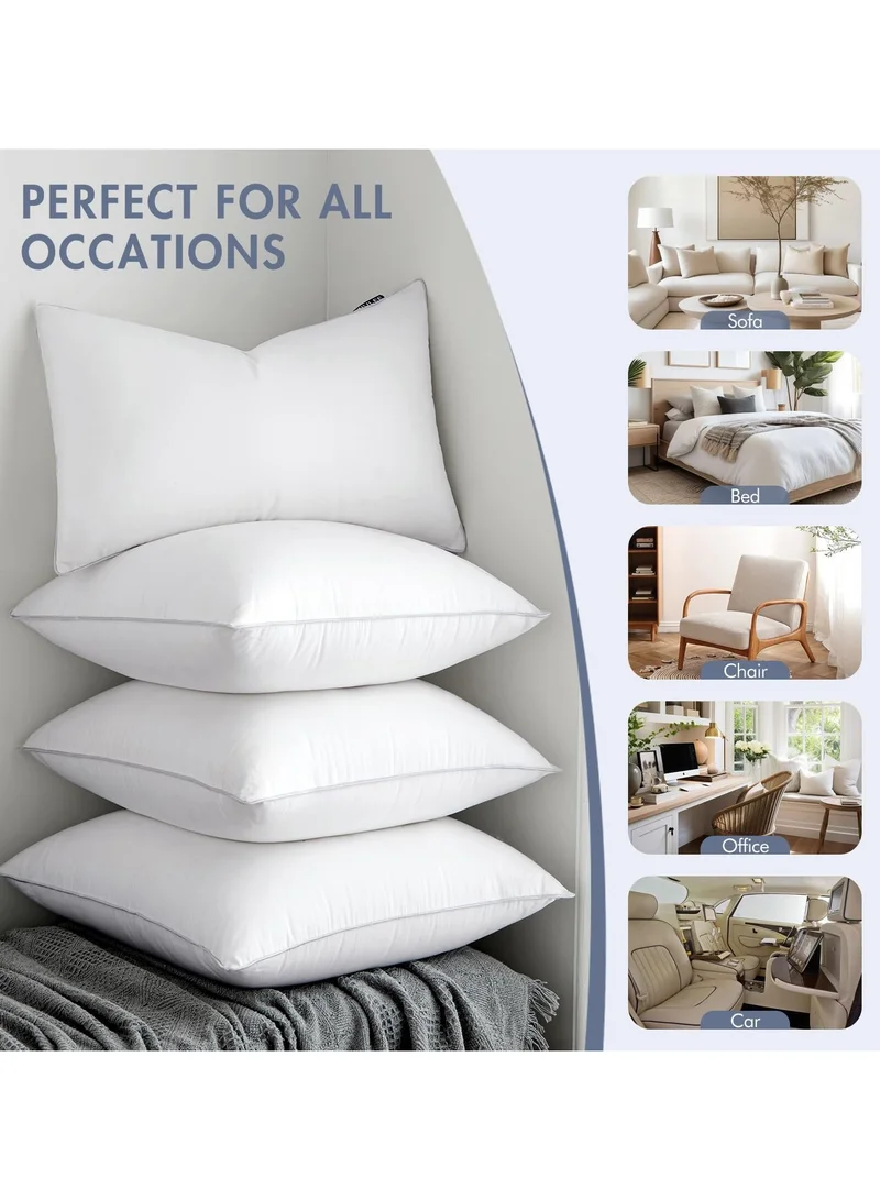 Donetella Cushion Insert 1-Piece 45x45cm inch Soft Brushed Microfiber Throw Pillow Insert, Perfect Support Ideal For Sofas, Chair and Couch, White