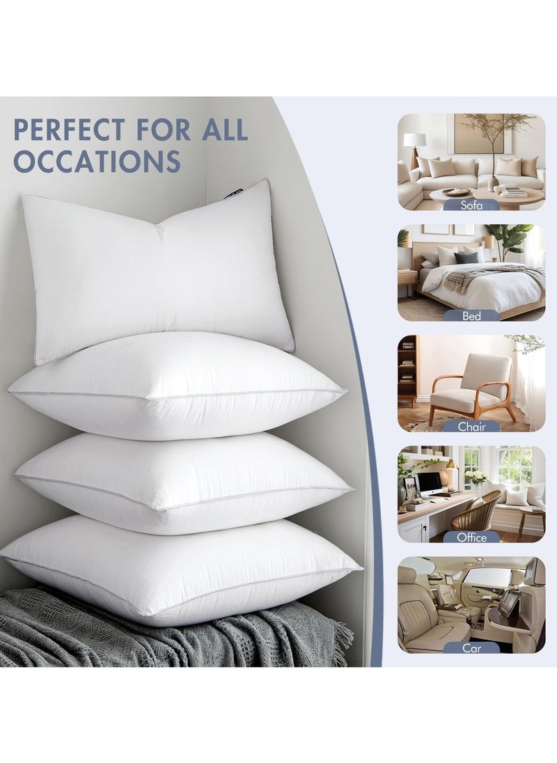 Donetella - Cushion Insert 1-Piece 45x45cm inch Soft Brushed Microfiber Throw Pillow Insert, Perfect Support Ideal For Sofas, Chair and Couch, White - Image 1