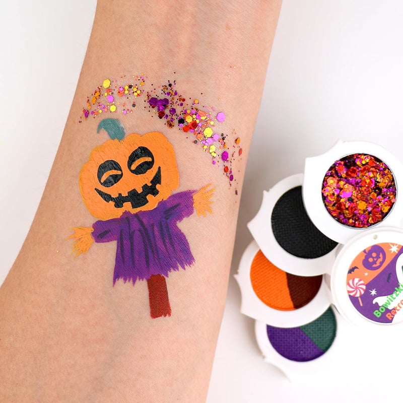 Bowitzki Water Activated Eyeliner Palette With Glitter Smudge proof Face Paint Makeup Kit-Fruit Series (Halloween) - Image 4