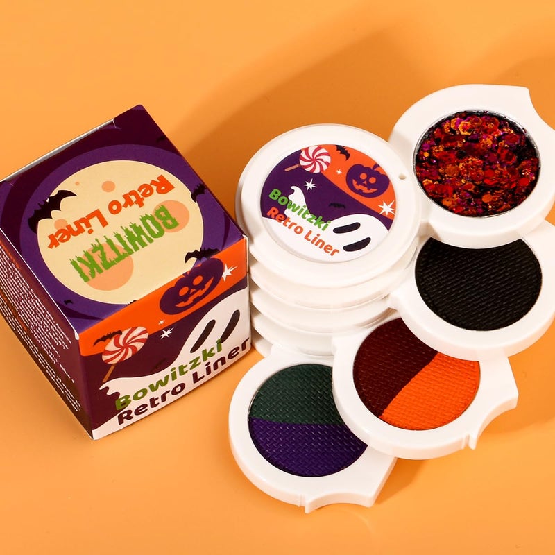 Bowitzki Water Activated Eyeliner Palette With Glitter Smudge proof Face Paint Makeup Kit-Fruit Series (Halloween) - Image 1