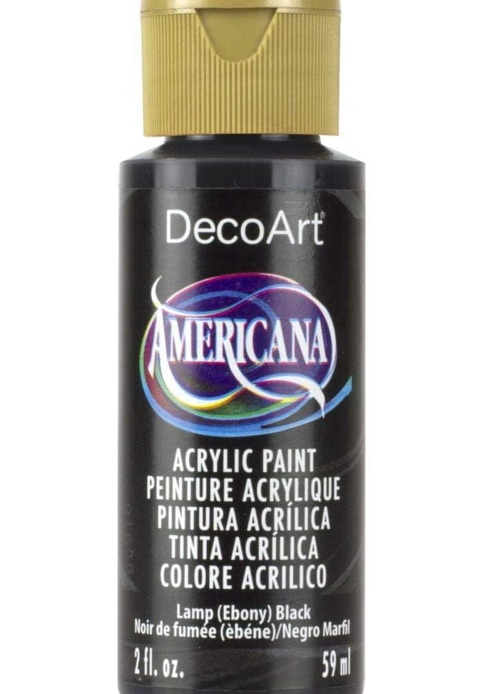 DecoArt AMERICANA Acrylic Paint - 2 Fl Oz in Ebony Black - Image 1
