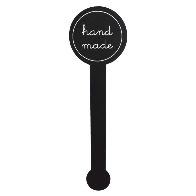 MRLABEL 250 Pcs of Black Lollipop Sealing Sticker  Hand Made StickerHand Made Adhesive Label for Hand Made Product Hand Made