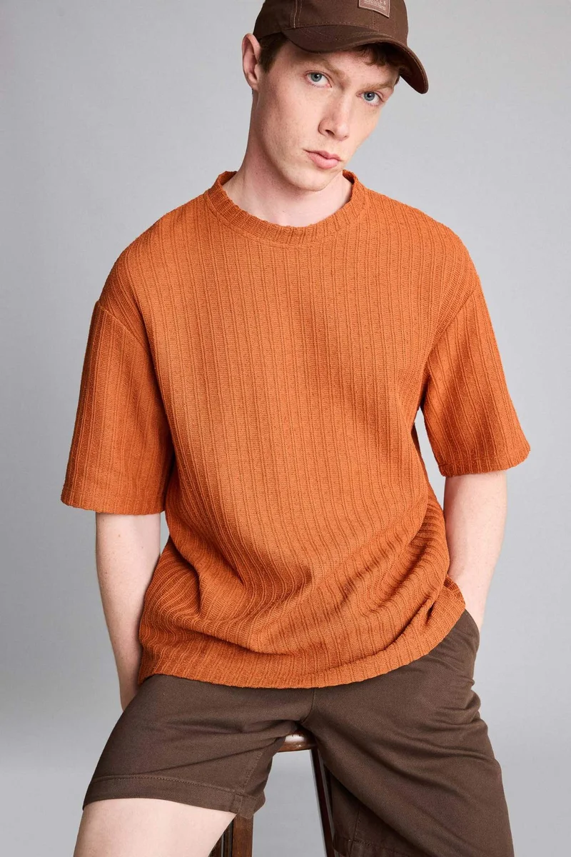 DeFacto Boxy Fit Crew Neck Short Sleeve T-Shirt