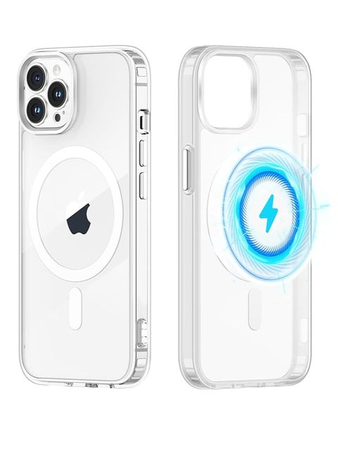 Phone Case Compatible with iPhone 16 Pro Max, Magnetic Case Clear [Compatible with MagSafe] Protective Bumper Hard Back Cover for 6.9 Inch