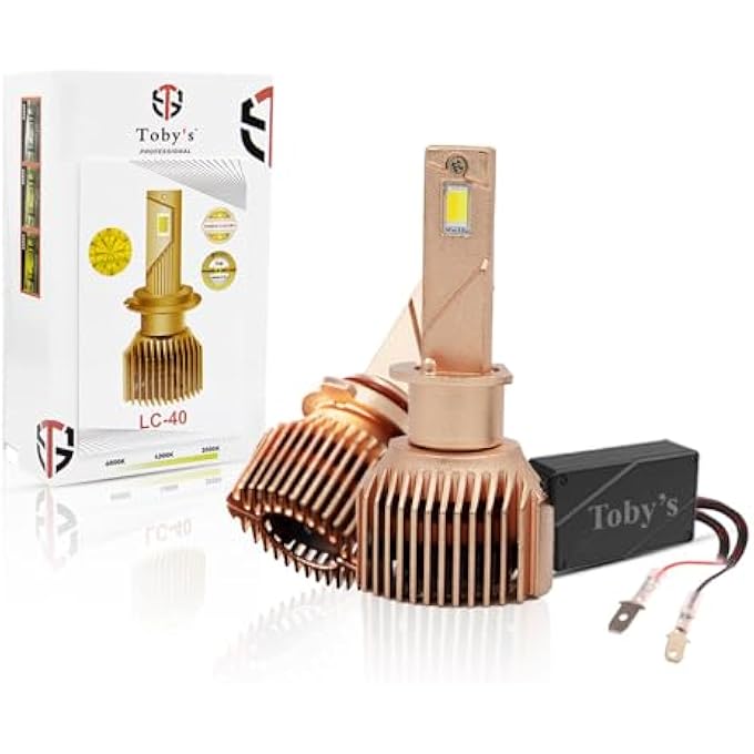 توبيز مجموعة مصابيح أمامية LED أصلية مختبرة بقوة 80 واط من LC40 H1، 8000 لومن، 3 ألوان ساطعة، درجة حرارة 6000 كلفن، 4300 كلفن، 3000 كلفن - Image 1