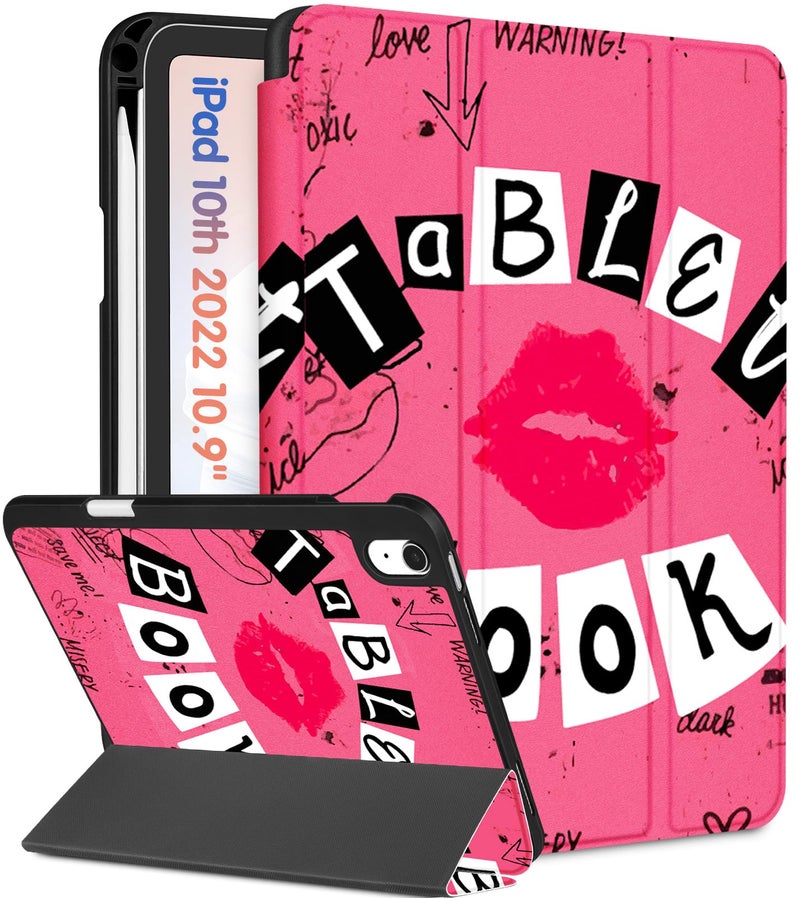 Wazzasoft for iPad A16 Case 2025 - for iPad 10th Generation Case Cute Women Girls Girly Aesthetic Book Unique Design Pencil Holder Auto Sleep/Wake Tablet Cover for Apple 11/10 10.9 Inch - Image 1