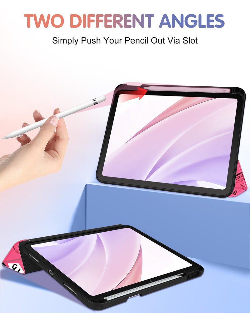 Wazzasoft for iPad A16 Case 2025 - for iPad 10th Generation Case Cute Women Girls Girly Aesthetic Book Unique Design Pencil Holder Auto Sleep/Wake Tablet Cover for Apple 11/10 10.9 Inch - Image 4