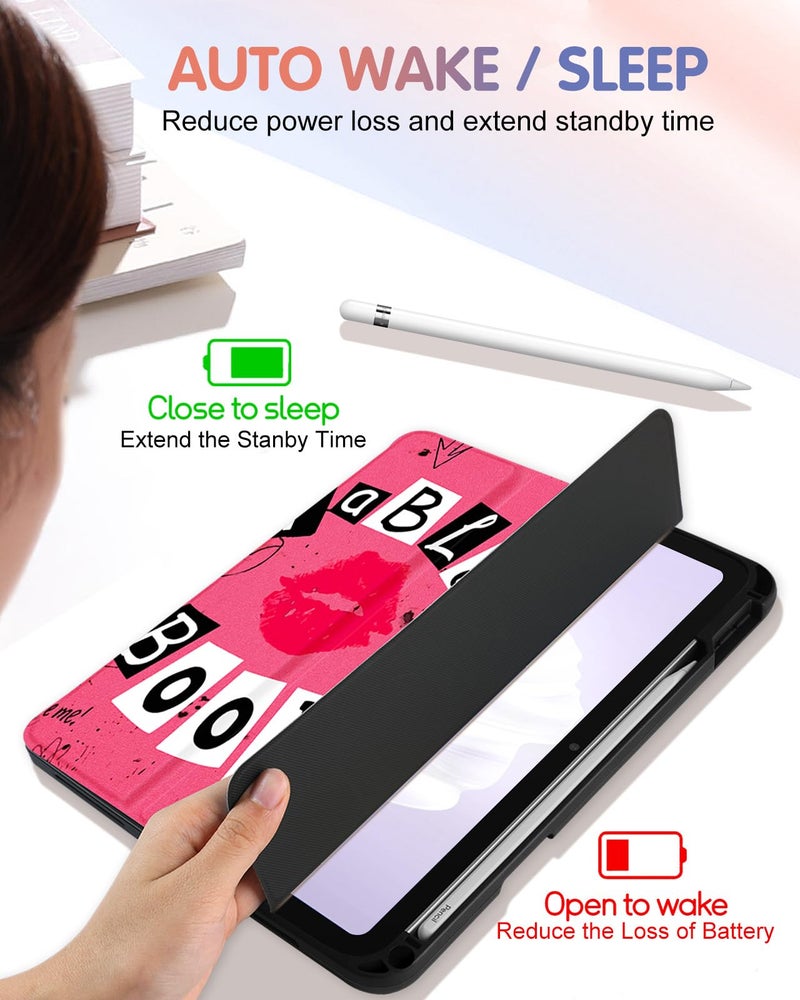 Wazzasoft for iPad A16 Case 2025 - for iPad 10th Generation Case Cute Women Girls Girly Aesthetic Book Unique Design Pencil Holder Auto Sleep/Wake Tablet Cover for Apple 11/10 10.9 Inch - Image 5