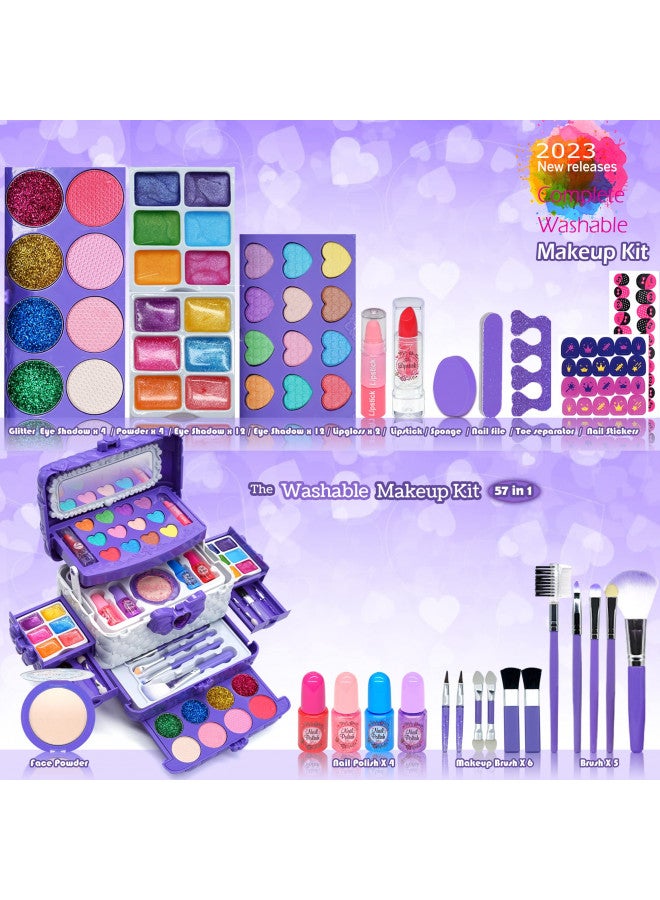 ROKKES Kids Makeup Kit for Girl Toys - Toys for Girls Makeup Girls Princess Gift Non Toxic Toddlers Cosmetic Kits,Child Play Makeup Toys for Girls, Age 4-10Year Old Children Gift - Image 2