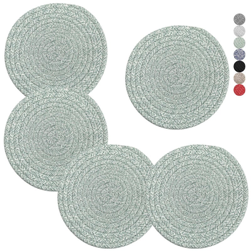 Trivets for Hot Dishes Pots and Pans 8 Inches Hot Pads 5 Pcs Pot Holders for Kitchen Heat Resistant Mat Protect Counter Coasters Set Home Essentials Farmhouse Decor Green