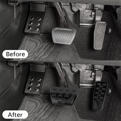 psler أغطية دواسات القدم المعدنية لرانجلر JL 2018 2019 2020 2021 2022 2023 2024 مجموعة دواسات الغاز موسعات دواسات الفرامل أوتوماتيكية من الألمنيوم غير قابلة للانزلاق ملحقات رانجلر باللون الأسود - Image 3