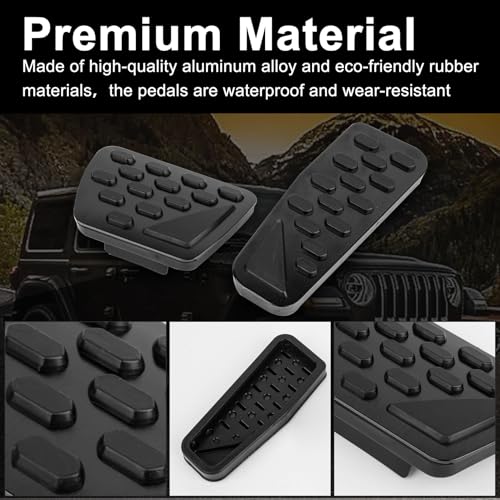 psler أغطية دواسات القدم المعدنية لرانجلر JL 2018 2019 2020 2021 2022 2023 2024 مجموعة دواسات الغاز موسعات دواسات الفرامل أوتوماتيكية من الألمنيوم غير قابلة للانزلاق ملحقات رانجلر باللون الأسود - Image 2