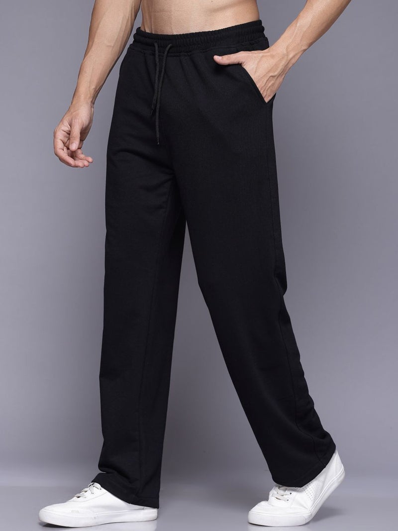 فلاينوف بنطلون رياضي رجالي أسود سادة بستايل كوري فضفاض - Image 2