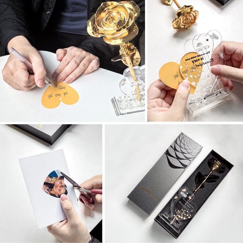 SW Gold Dipped Rose Real 24K Gold Rose Romantic Mom Gifts for Women Flower Love Romantic Rose (Colorful) - Image 4