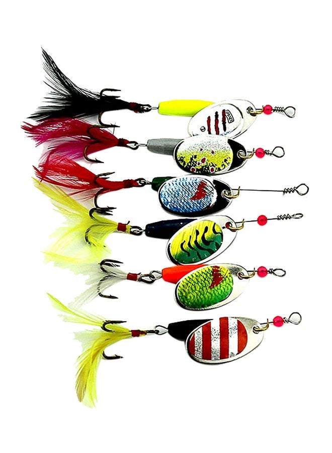 Generic 6-Piece Artificial Fishing Lure Metal Spoon Hard Bait Set 10cm  - Image 1
