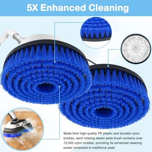 Bvhonwe 2 Pack S8201 Upgraded Replacement Steam Mop Brush Heads for Shark S8201 S8001 S7001 S7201 S7000 S7005 S7020 Steam Mop & Scrub All-in-One Scrubbing, Dirt Grip Scrub Washable Replacement Brush, Blue - Image 2
