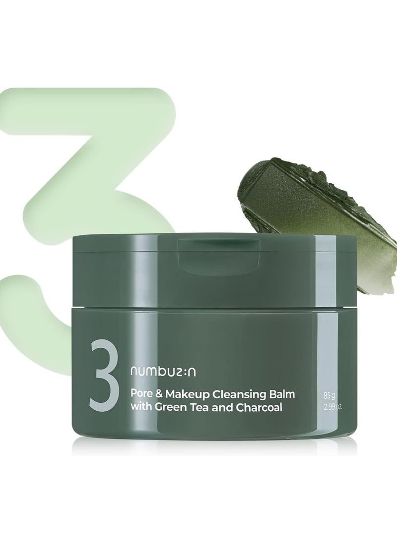 numbuzin numbuzin No.3 Pore & Makeup Cleansing Balm with Green Tea and Charcoal, 2.99 Ounce  - Image 1