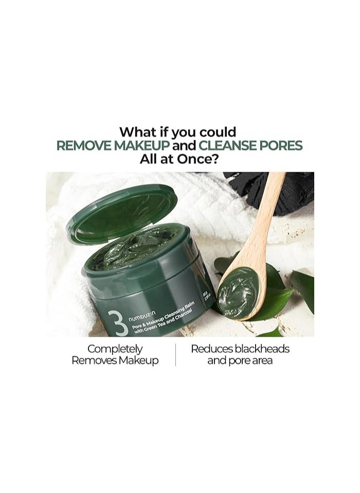 numbuzin numbuzin No.3 Pore & Makeup Cleansing Balm with Green Tea and Charcoal, 2.99 Ounce  - Image 2