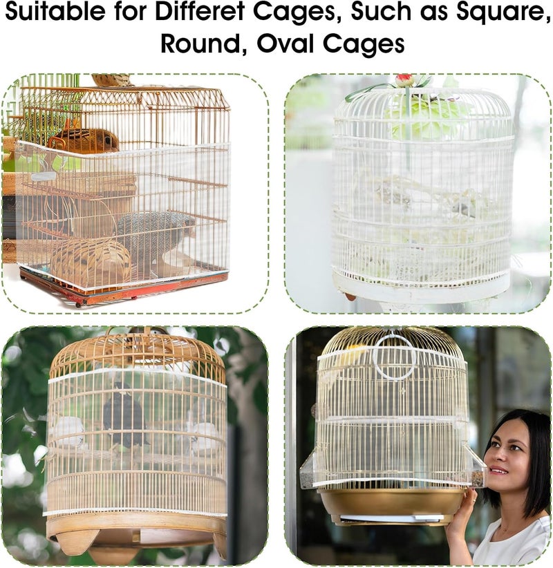 Sibba Bird Cage Airy Gauze Guard Catcher Parrot Nylon Mesh Net Cover Soft Universal Birdcage Elastic Cage Net Stretchy Skirt Accessories Pet Supplies (White) - Image 3
