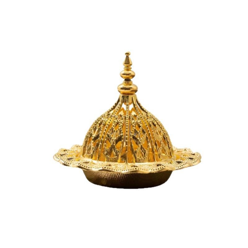 Creative Middle Eastern Arabic Golden Tower Incense Burner - Zinc Alloy, Heat-Resistant - Image 5