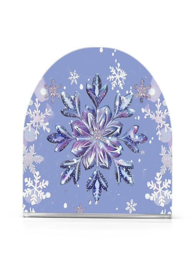 Vdsrup Purple Snowflake Napkin Holder for Table Freestanding Tissue Dispenser Acrylic Winter Cloth Napkin Holders for Kitchen Countertop Home - Image 2