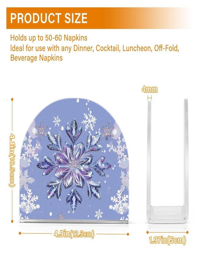 Vdsrup Purple Snowflake Napkin Holder for Table Freestanding Tissue Dispenser Acrylic Winter Cloth Napkin Holders for Kitchen Countertop Home - Image 3