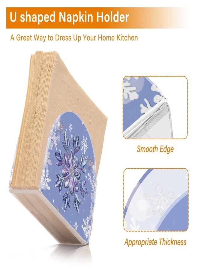 Vdsrup Purple Snowflake Napkin Holder for Table Freestanding Tissue Dispenser Acrylic Winter Cloth Napkin Holders for Kitchen Countertop Home - Image 4