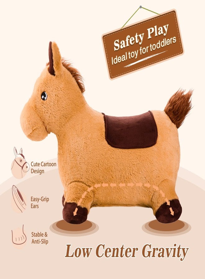 INPANY Bouncy Horse Toys Hopper, Toddler Bouncing Farm Animal, Ultra Thick Plush Inflatable Horse stuffed animals, Ride on Rubber Bouncer for Kids, Outdoor Indoor 2 3 4 Year Old Boy Girl Birthday Gift - Image 2