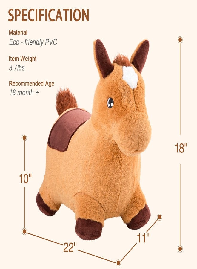 INPANY Bouncy Horse Toys Hopper, Toddler Bouncing Farm Animal, Ultra Thick Plush Inflatable Horse stuffed animals, Ride on Rubber Bouncer for Kids, Outdoor Indoor 2 3 4 Year Old Boy Girl Birthday Gift - Image 4
