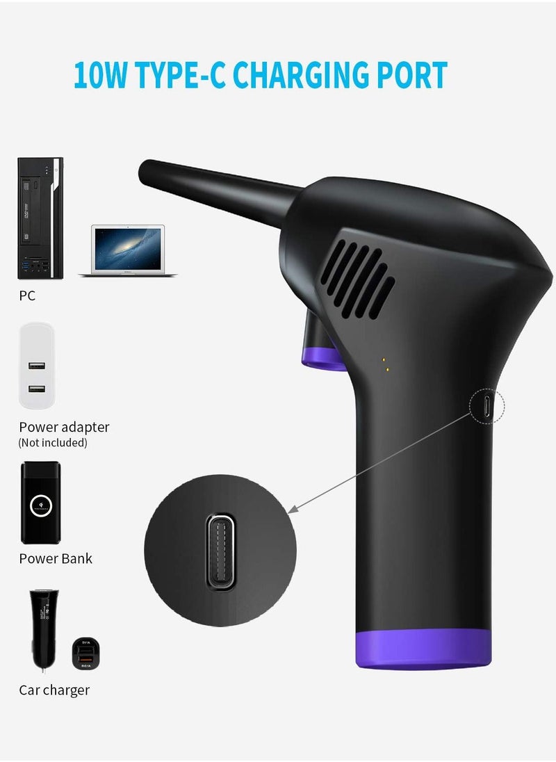 Excefore Electric Air Duster, Cordless Air Duster, Rechargeable Compressed Air Duster, 91000 RPM Air Blower, Good Replacement for Compressed Air Can, Reusable Dust Destroyer, 10W TYPE-C Port  - Image 5