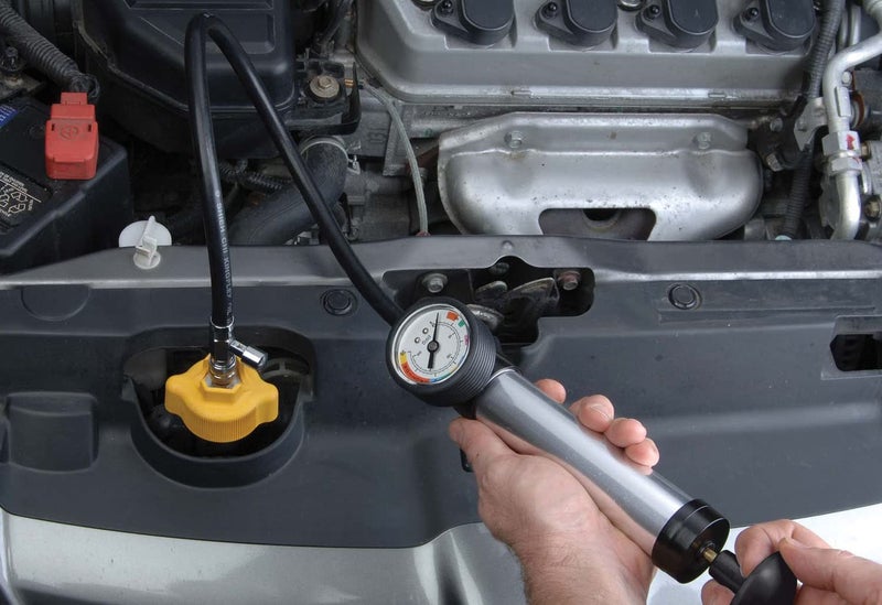 Mityvac MV4530 Automotive Cooling System Pressure Test Kit, Hand-Operated, Push-Button Valve, Self-Locking Quick-disconnects, Includes 4 Radiator/Coolant Bottle-Neck Adapters, Custom Molded Case - Image 5