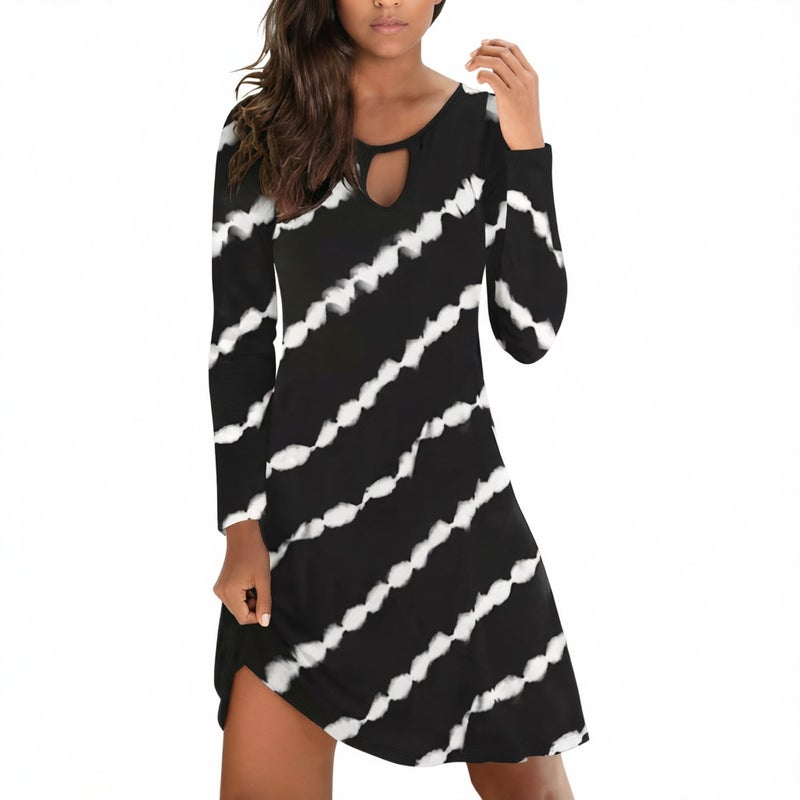 Women's Polka Dot Print Pullover Dress for Office Work - Image 2