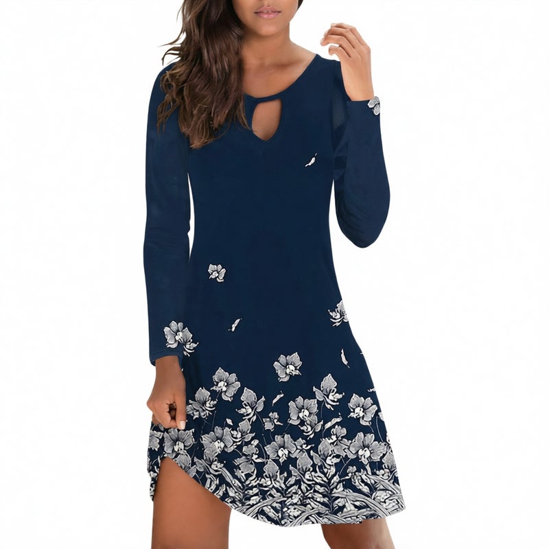 Women's Polka Dot Print Pullover Dress for Office Work - Image 3
