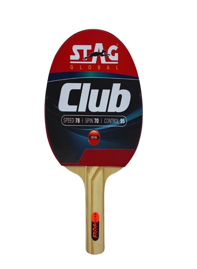 STAG GLOBAL Club Table Tennis Racket | Speed 78 | Spin 70 | Control 95 | Beginner Training Series Ping Pong Racket | Lightweight and Durable | Ideal for Fun Play & Beginners - Image 1