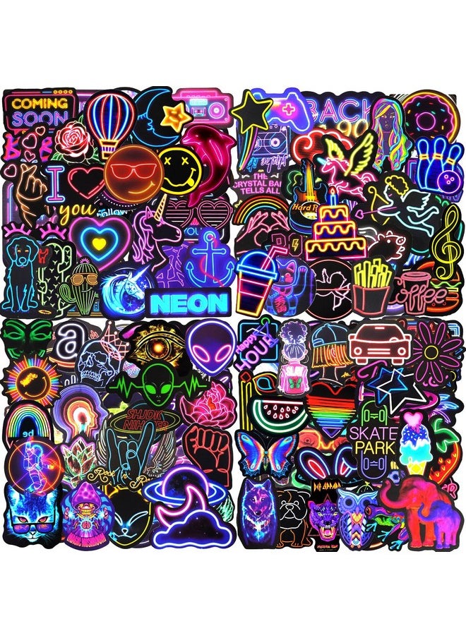 Airnogo Water Bottle Stickers 200 Pcs Neon Stickers, Cute Fun Sticker Pack, Waterproof Vinyl Stickers, Stickers for Kids Adults Teens, Stickers for Laptop Scrapbook Journal Skateboard Computer Cups Phone etc  - Image 1