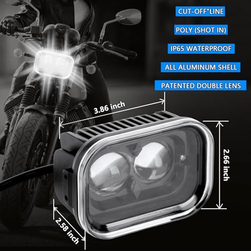 OPL5 4 inch Universal Motorcycle Led Driving Lights, 45W, Running Lights LED Work Light Bar White Hi/Lo Beam Motorcycle Lights for ATV Truck E-Bike (1 Piece) - Image 5