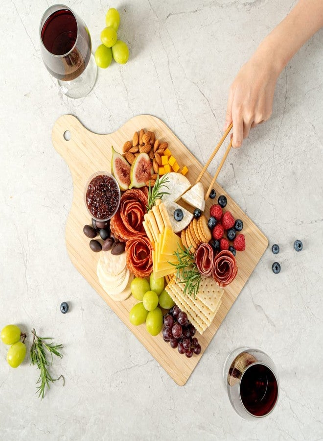 Restaurantware Nature Tek 15.8 x 9.8 Inch Disposable Cheese Platters 2 Lightweight Party Serving Trays - Avoids Greasy Messes Built-In Handle Bamboo Disposable Charcuterie Boards - Image 5