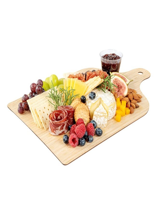 Restaurantware Nature Tek 15.8 x 9.8 Inch Disposable Cheese Platters 2 Lightweight Party Serving Trays - Avoids Greasy Messes Built-In Handle Bamboo Disposable Charcuterie Boards - Image 1