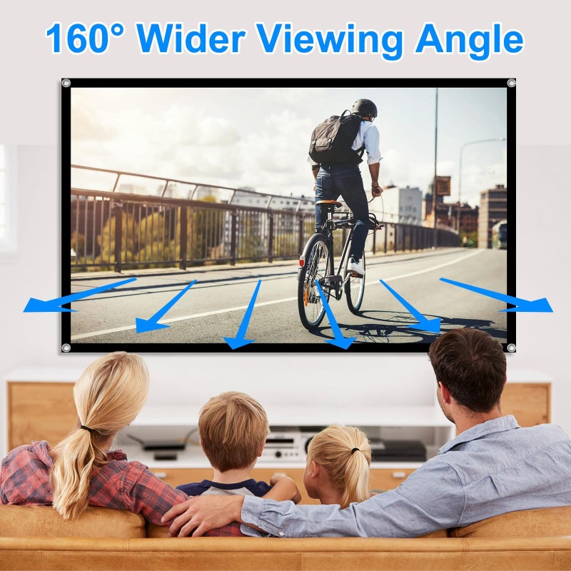 OKEDUO 60 Inch Projector Screen, OKEDUO 4K 16:9 HD Portable Projection Movie Screen, Anti-Crease Indoor Outdoor, Simple Install, Easy Carrying Projection Screen for Camping, RVing, Outdoor Theater Nights - Image 4