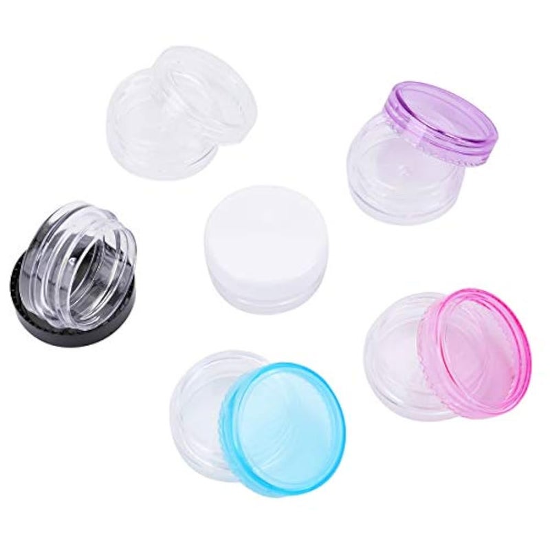 Bekith 120pcs 3 Gram / 3ML Empty Sample Containers with Lids, Plastic Small Pot Jars Clear Tiny Makeup Cosmetic Containers for Creams, Eye Shadow, Powder, with 5 Pieces Mini Spatulas - Image 2